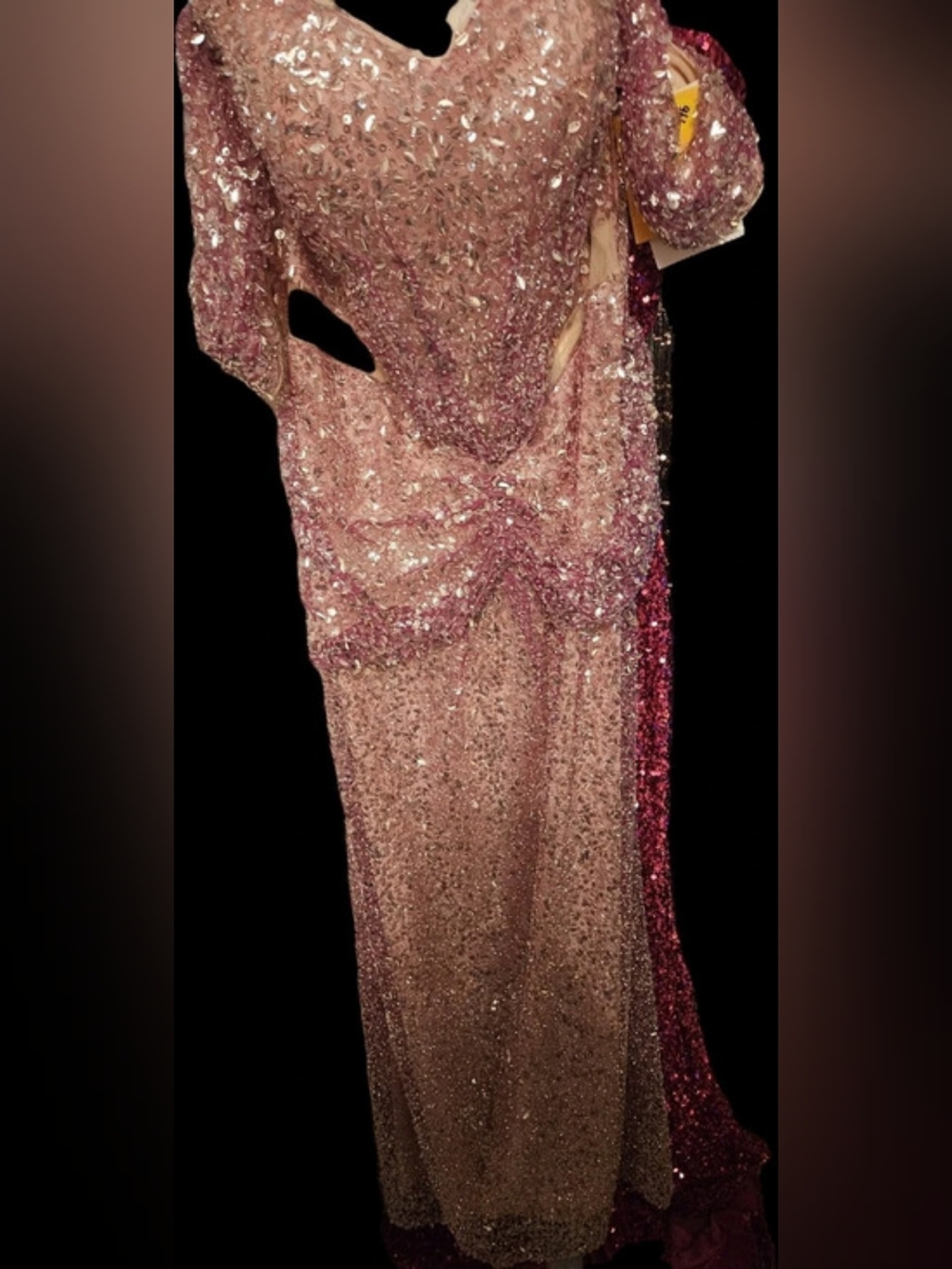Medium- couture Lee Sequin Maxi Dress in Pink Size 10/12 NWT